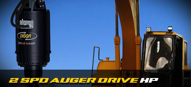 High powered auger drives: 2 speed for excavators - Digga Europe