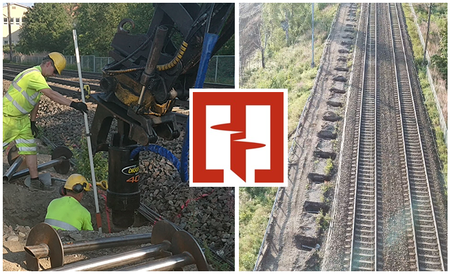 Paalupiste Oy recently installed 600+ screw piles for railway noise barriers with the help from the Digga PD40