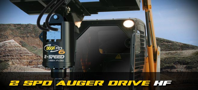 Auger drives: 2 speed for high flow skid steer loaders - Digga Europe